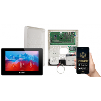 ZESTAW ALARMOWY SATEL INTEGRA 64 + INT-TSH2-B + OPU-3P + AWT682 + 17Ah + INT-GSM LTE